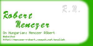 robert menczer business card